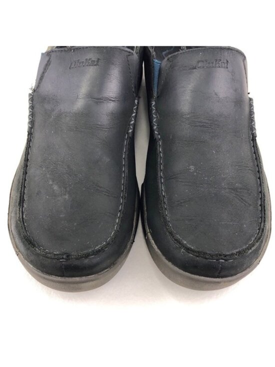 OluKai Na\'i WP Black Leather Slip on Shoes 11 main image 10